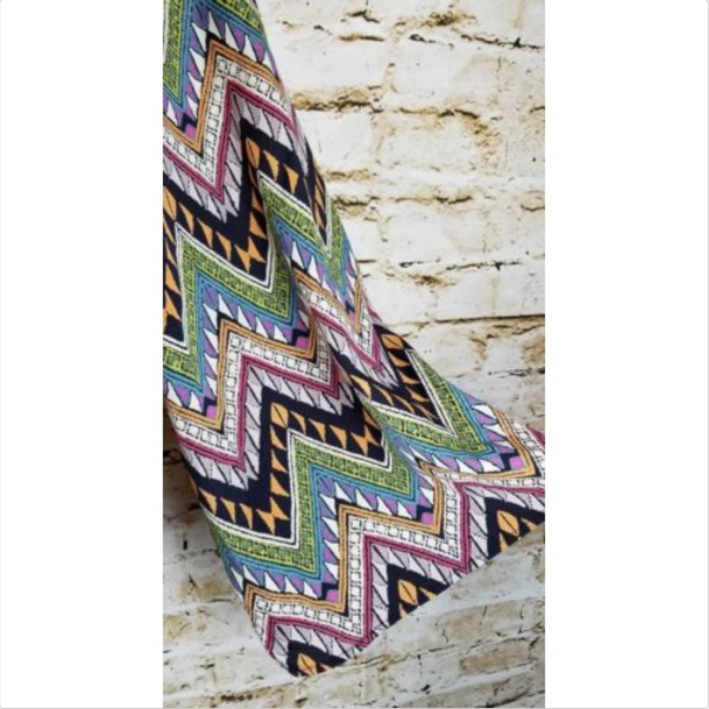 B Sharp One Shoulder Blouse Top Aztec L - Picture 3 of 7